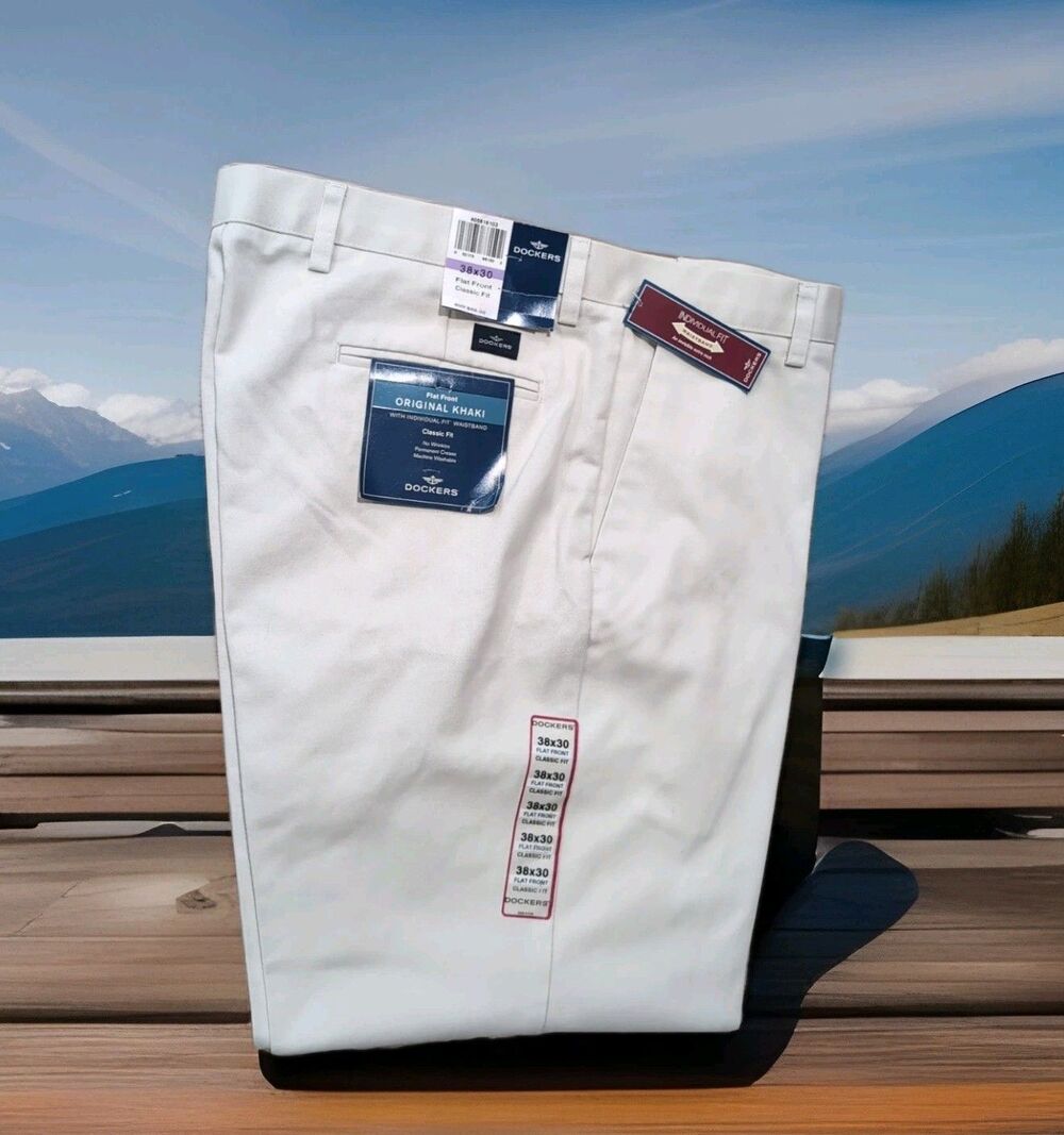 DOCKERS FLAT FRONT CLASSIC FIT ORIGINAL KHAKI PANTS MEN'S SIZE 38X30 NWT